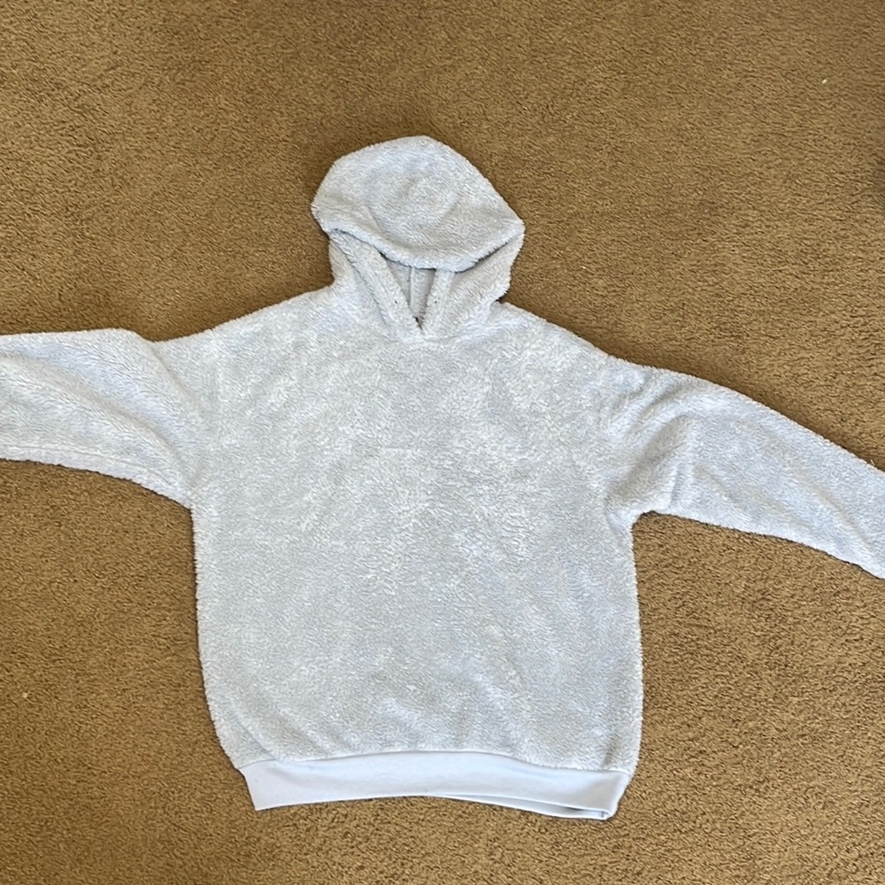 Light gray fluffy hoodie